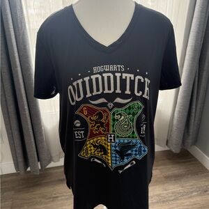 Harry Potter Hogwarts Quidditch V-Neck Tee